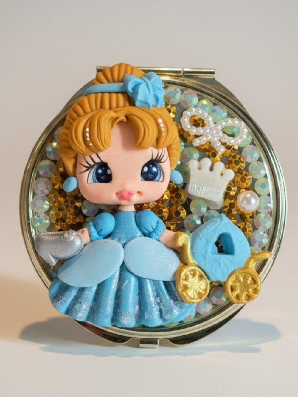 Bling Cinderella Inspired Compact Mirror | Artisan Doll